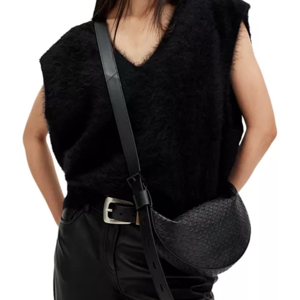 ALLSAINTS Half Moon Leather Crossbody